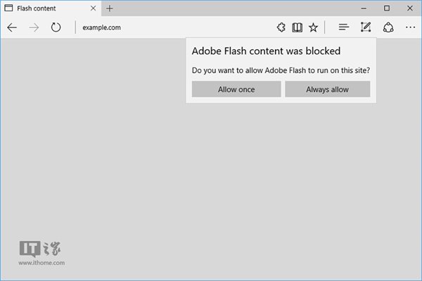 Win10创造者更新15002更新内容：Edge浏览器截杀Flash