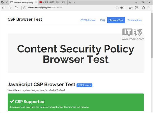 Win10内置Edge浏览器支持CSP2：严防跨站脚本攻击