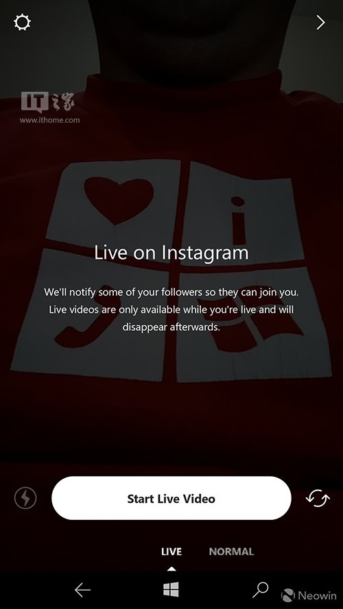 部分Win10 Mobile用户抢先开启Instagram Live直播功能